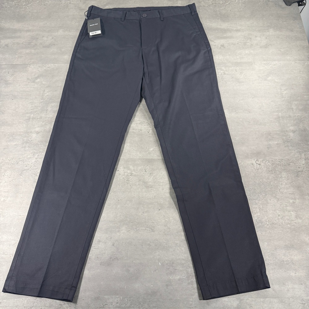 Massimo Dutti Chinos Mens 32 Slim Fit Navy Blue Stretch Flat Front $130 Work